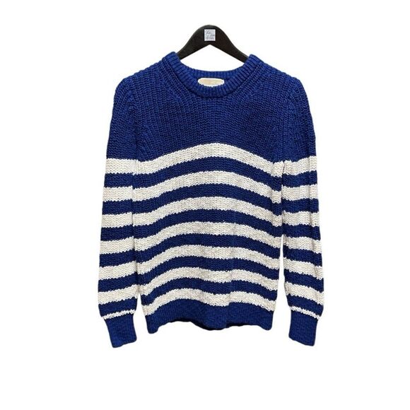 🌟70% OFF🌟Michael Kors Crew Neck Blue Striped Sweater - Picture 1 of 2